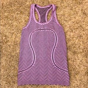 Lululemon size 4 swiftly racer back tank pink grey